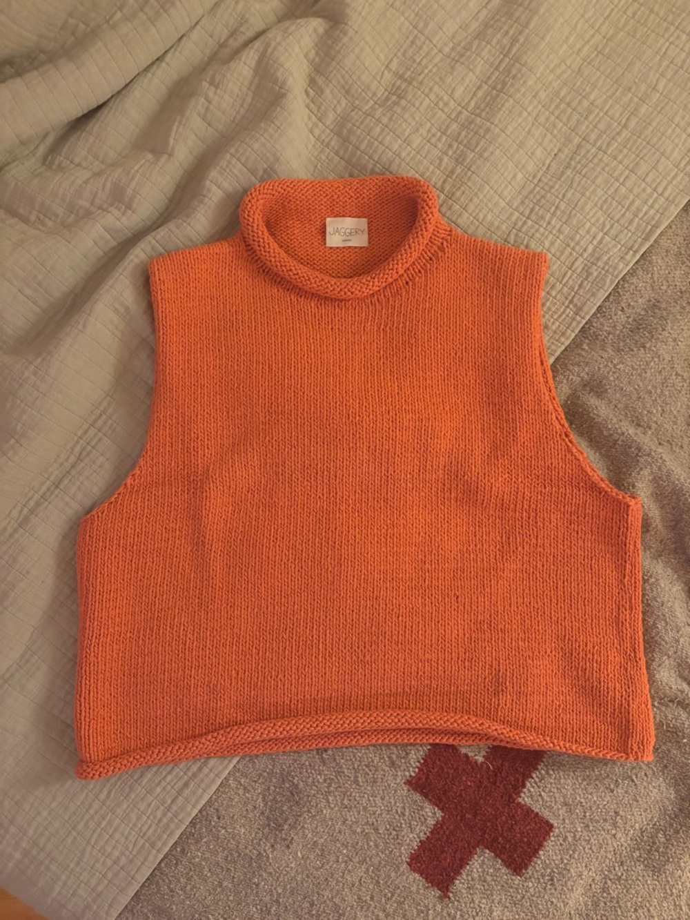 Jaggery London Tino vest in Coral